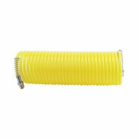 K-T INDUSTRIES Air Hose with Brass Fitting, 1/4 in ID, 25 ft L, Yellow 6-5321